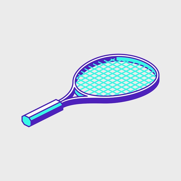 Vector tennis racket isometric vector illustration
