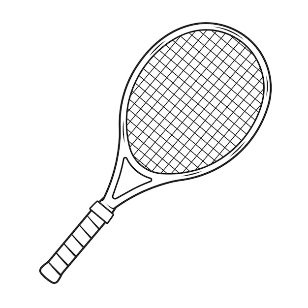 Vector tennis racket outline vector illustration