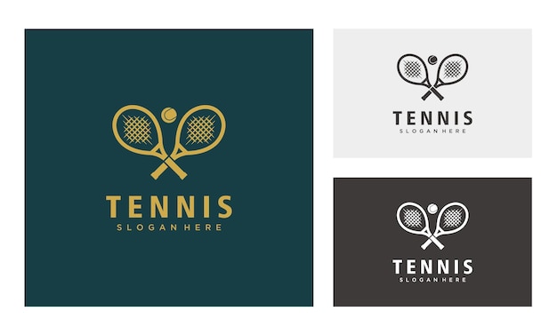 Vector tennis racket sport logo design template emblem tournament