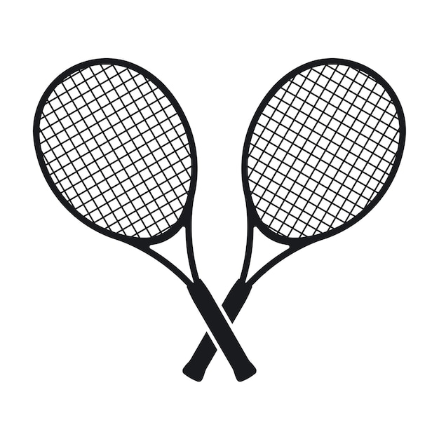 Теннисные ракетки скрещенные теннисный логотип скрешенные теннисные ракеты векторная иллюстрация