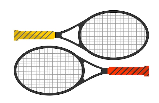 Vector tennis racquets with wooden handle sports vector