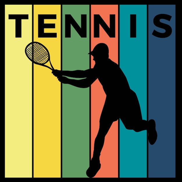 Vector tennis silhouette sport activity vector graphic