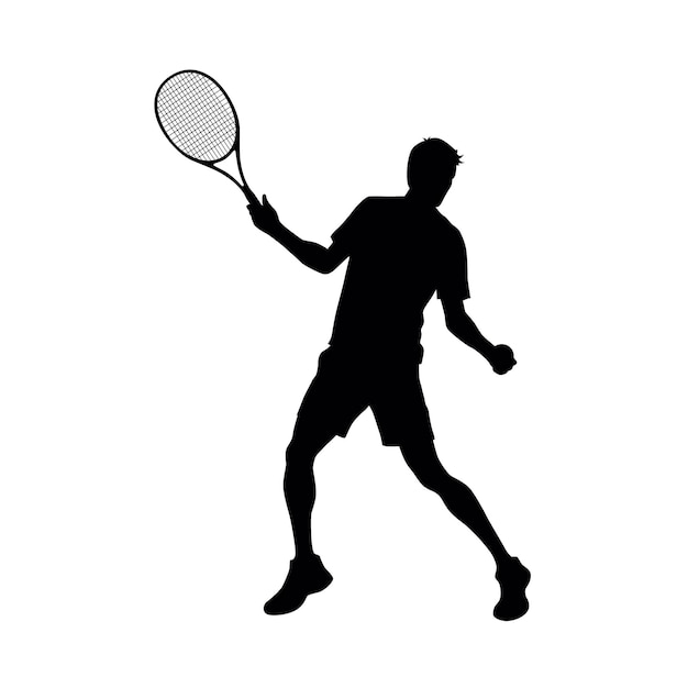 Tennis silhouettes tennis player man male sports person in silhouette tennis element