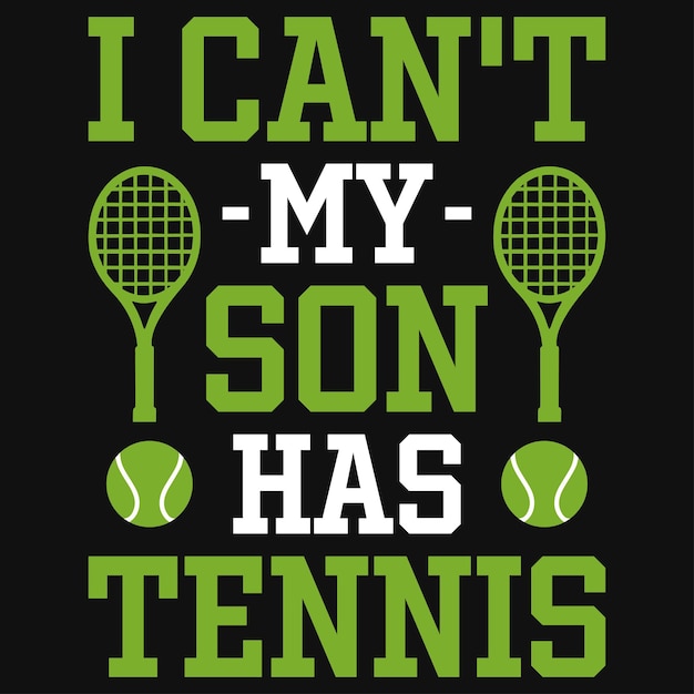 Vector tennis spelen typografie tshirt ontwerp