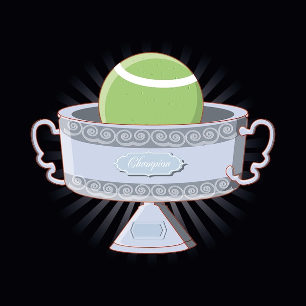 Vector tennis sport champion trophy