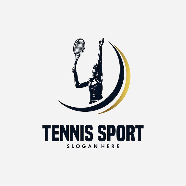 Tennis sport logo ontwerpsjabloon