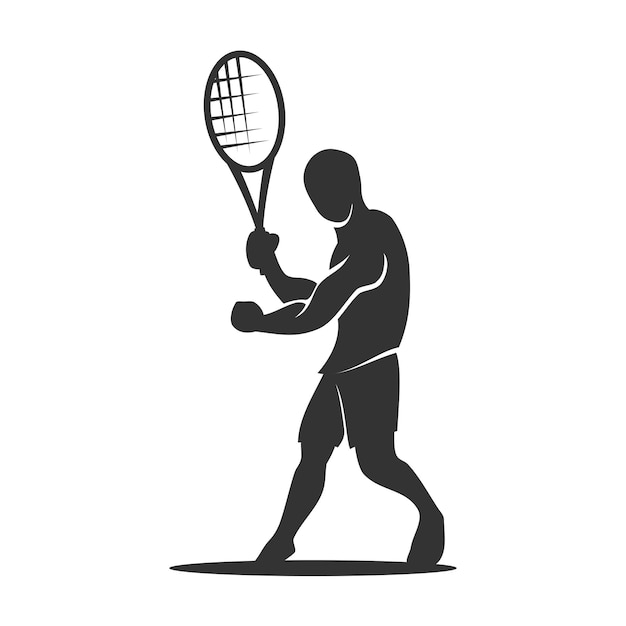 Tennis Sport Silhouet Logo Pictogram Illustratie Merkidentiteit