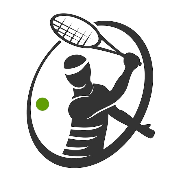 Tennis Sport Silhouette Logo Icon Illustration Brand Identity