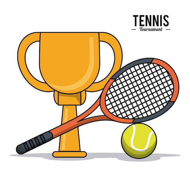 Tennis sport trophy ball racket image