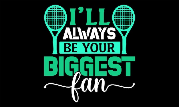 Vector tennis t shirts design hand drawn lettering phrase isolated on black background for the design