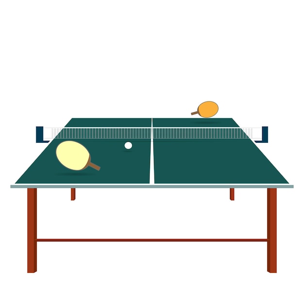 Vector tennis table ball and rackets