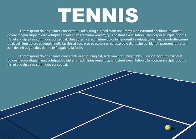 テニストーナメントのポスターデザイン。ベクターテンプレート。