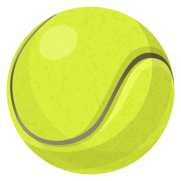 Vettore palla gialla da tennis icona del gioco sportivo dei cartoni animati