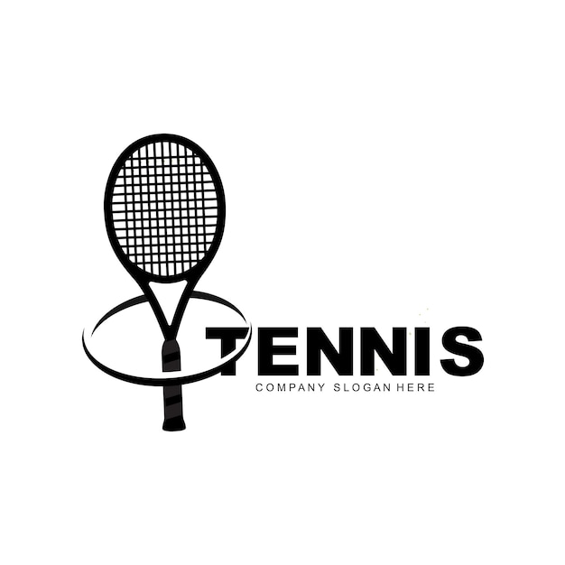 Tennisbaan olympische sport logo vector padel illustratie ontwerp tennisbal