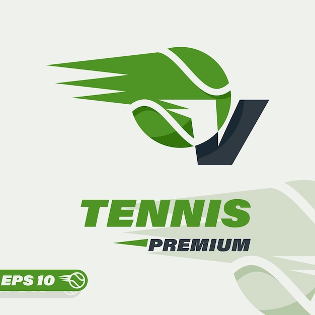 Tennisbal alfabet v-logo