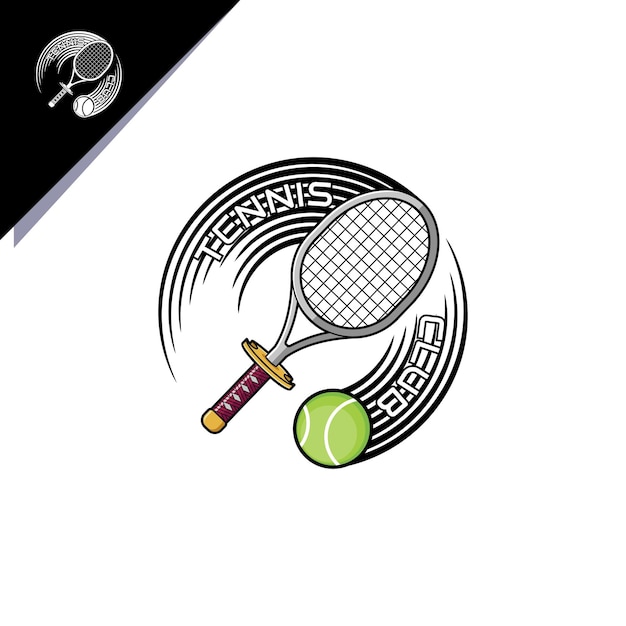 tennisbal en zwaard illustratie. voor logo of icoon