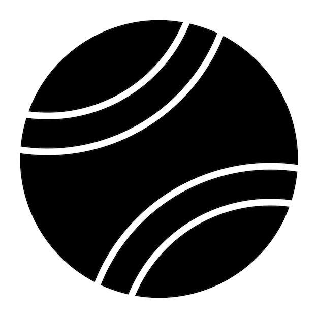 Vector tennisbal glyph solid zwarte illustratie