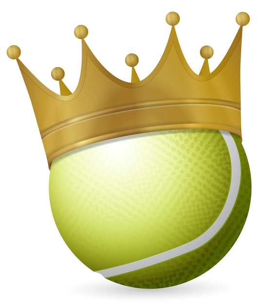 Vector tennisbal met kroon