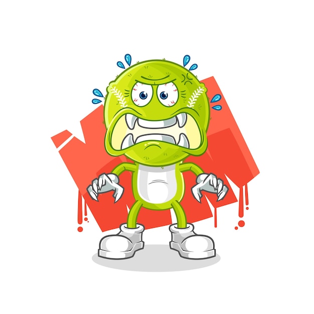 Tennisbal monster vector stripfiguur