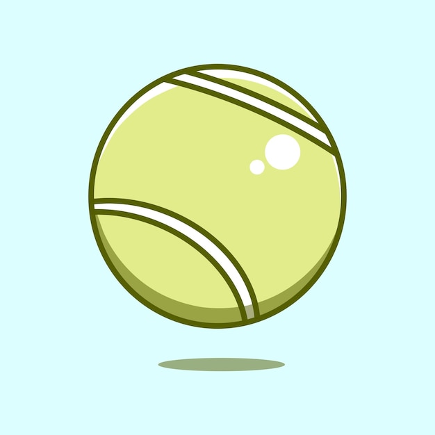 Vector tennisbal schattig pictogram vector kunst illustratie