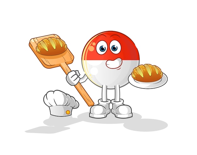 Tennisballenbakker met brood. cartoon mascotte vector