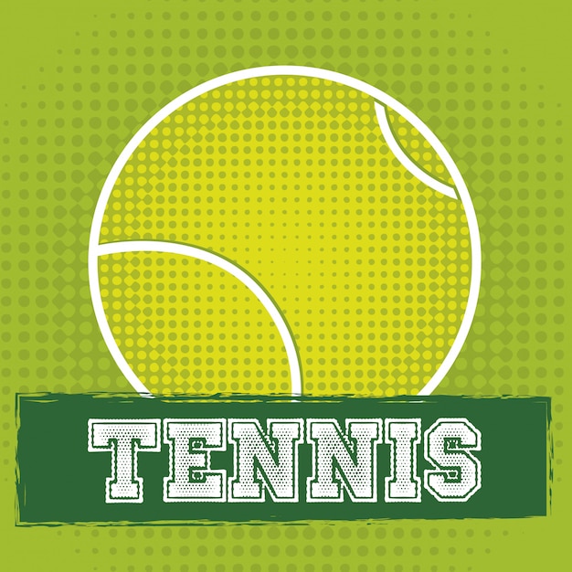 Tennisbalontwerp over groene achtergrond