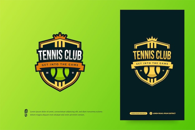 Tennisclub logo ontwerp. Toernooi badge sjabloon, Sport team identiteit E-Sport logo
