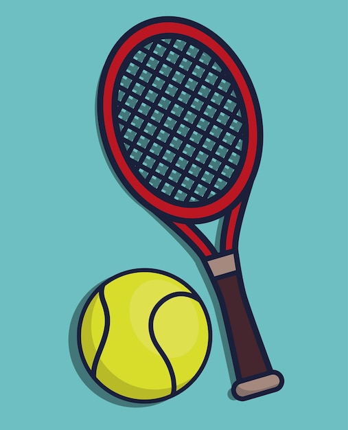 Vector tennisracket en bal pictogram