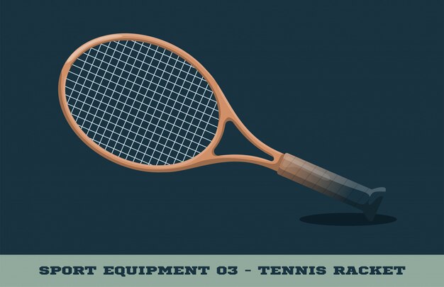 Vector tennisracket pictogram. sportuitrusting