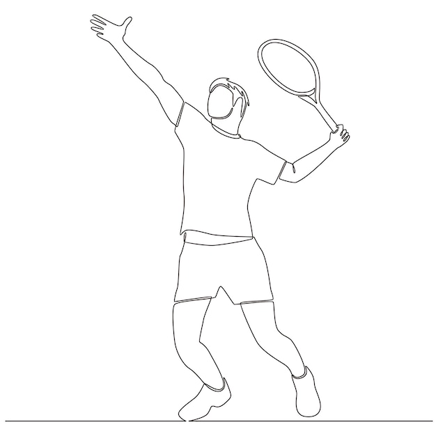 Tennisser doorlopende lijntekening lijntekeningen vectorillustratie