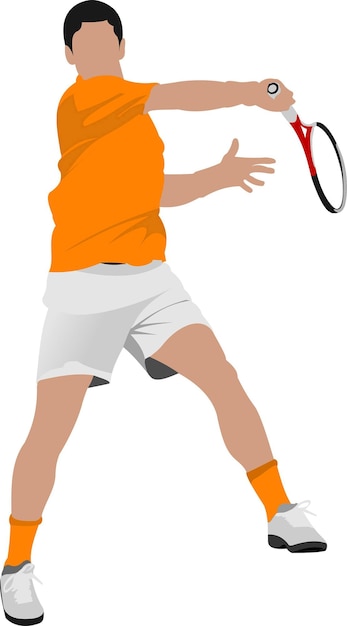 Tennisser gekleurde vectorillustratie voor ontwerpers