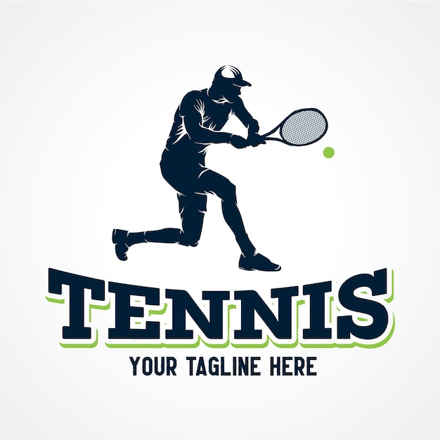 Vector tennisspeler logo vector, premium silhouetvector