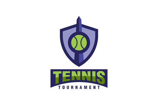 Tennistoernooi en Washington Monument logo vector ontwerpsjabloon