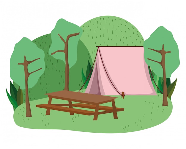 Vettore tenda e campeggio
