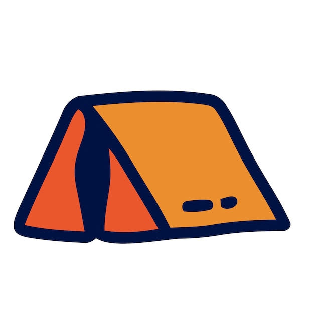 Tent hiking doodles icon