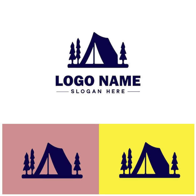 tent icon Shelter Canopy Awning flat logo sign symbol editable vector