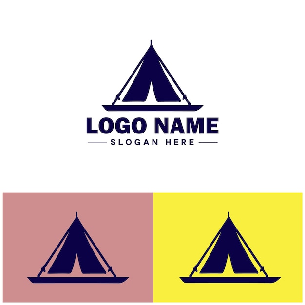 tent icon Shelter Canopy Awning flat logo sign symbol editable vector