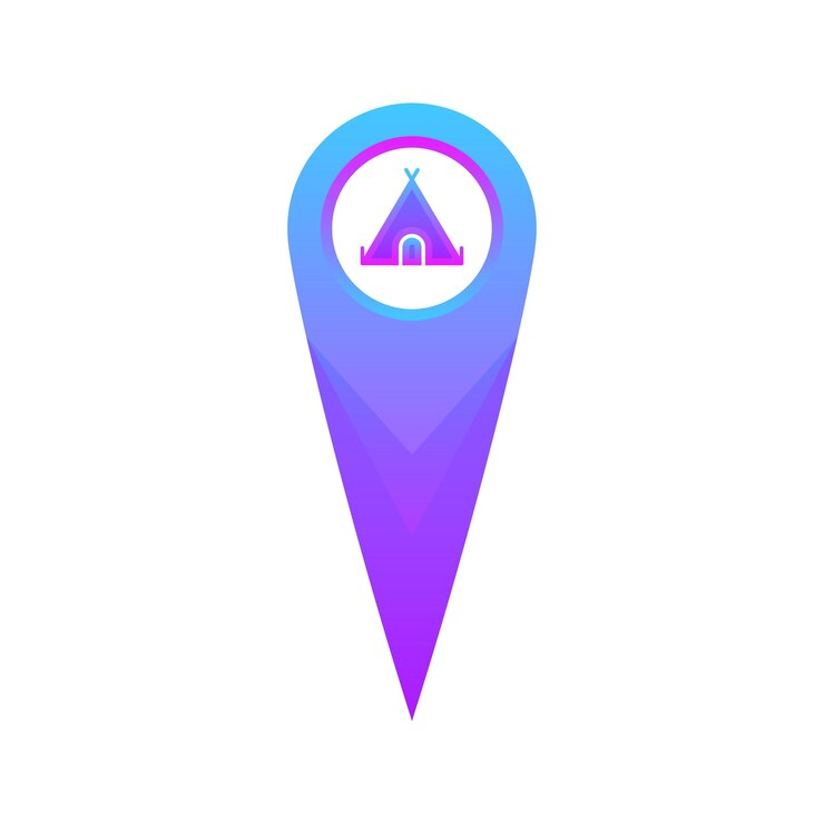 Vector tent location logo gradient design template icon element