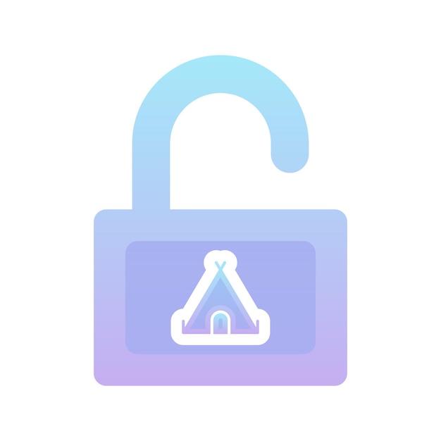 Tent padlock logo gradient design template icon element