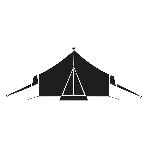 a tent silhouette vector
