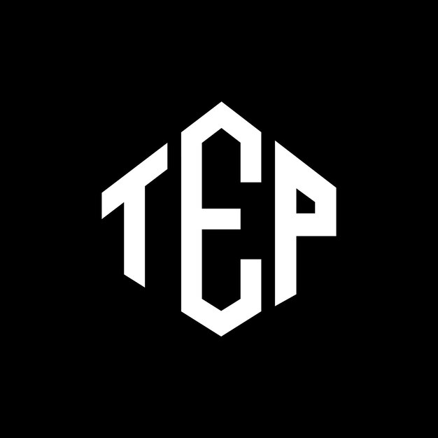 TEP letter logo ontwerp met veelhoek vorm TEP veelhoek en kubus vorm logo ontwerp TEP zeshoek vector logo sjabloon witte en zwarte kleuren TEP monogram bedrijf en vastgoed logo
