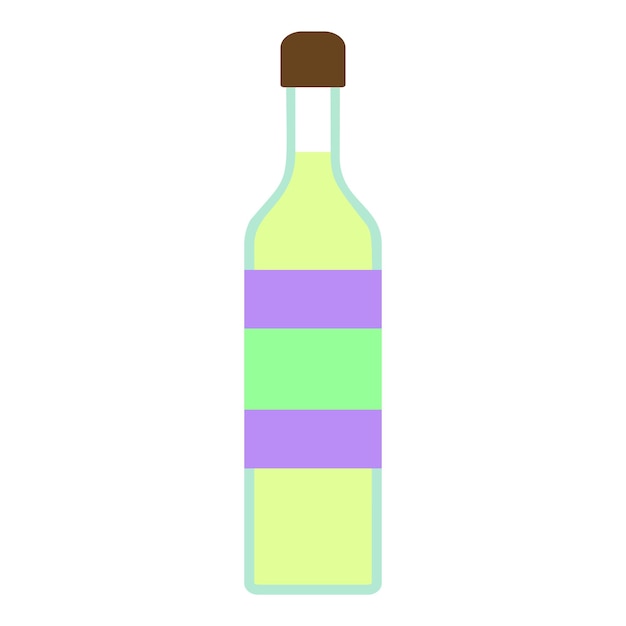 Iconica della bottiglia di tequila illustrazione piatta dell'icona vettoriale della bottiglie di tequilla per il web design
