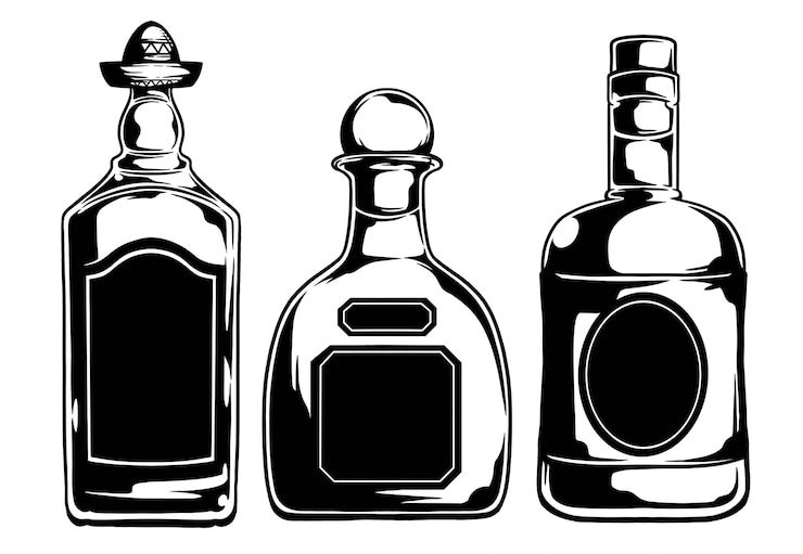 Vector tequila bottle