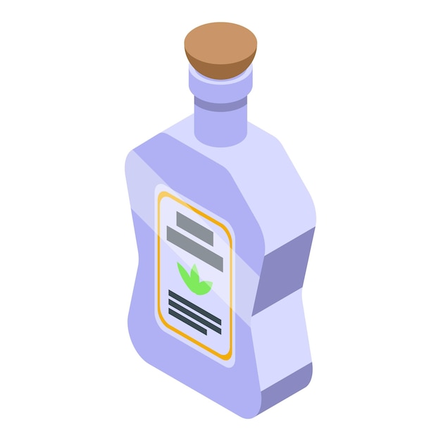 Tequila glass bottle icon isometric vector Alcohol lime Drink bar