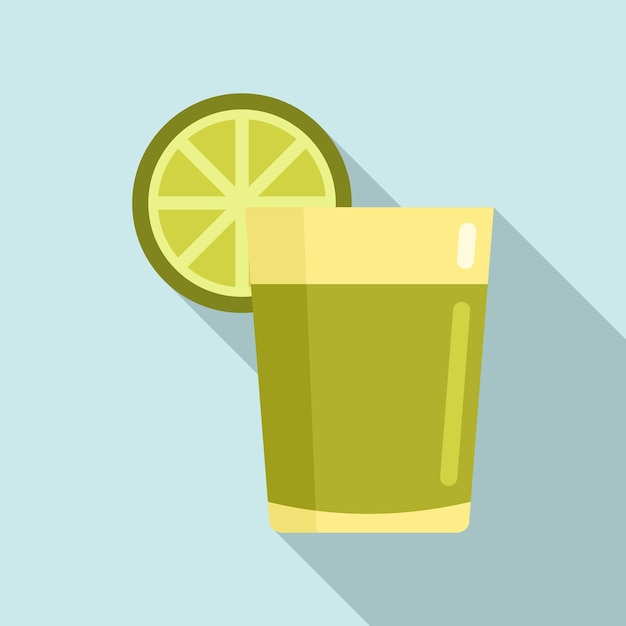 Icona del bicchiere di lime tequila illustrazione piatta dell'icona vettoriale del bicchiere di lime tequila per il web design