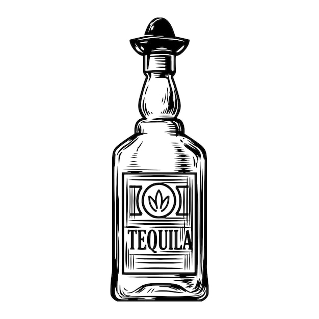 Vector tequilla fles vector