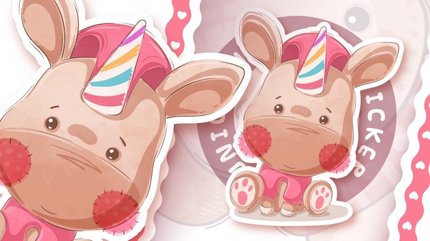 Terddy unicorn - idea fot your sticker