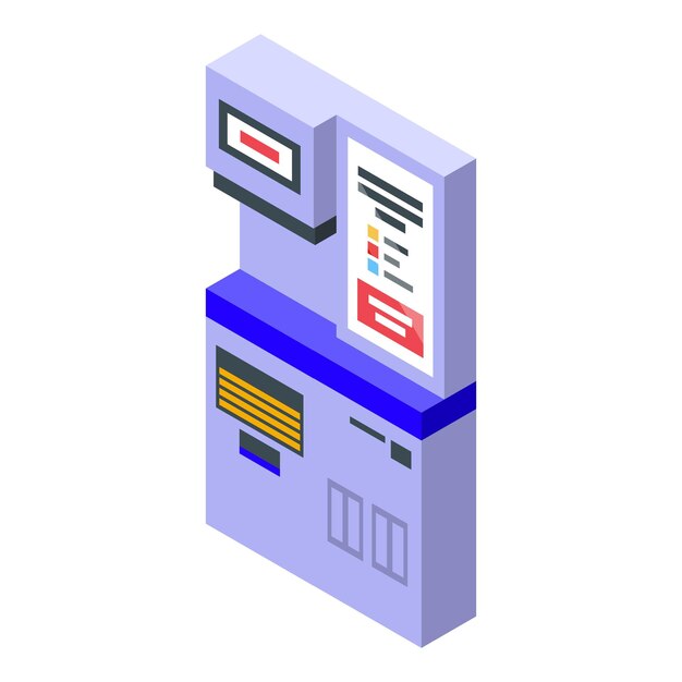 Vector terminal cash icon isometric vector modern payment