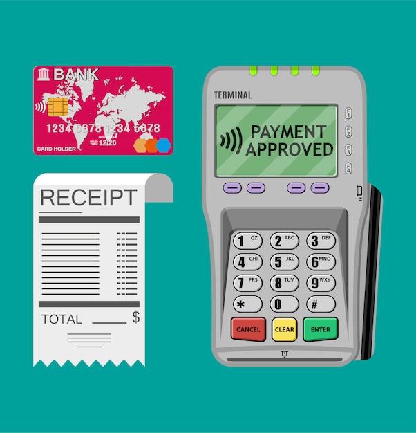 Vector terminal, receipt, card