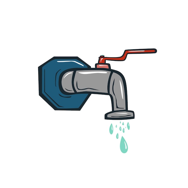 Vector terminal water tap cartoon vector